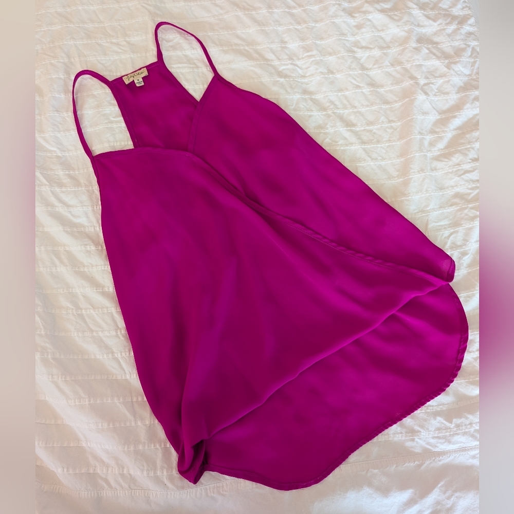 Lily White Bright Pink Sleeveless Blouse Tank Top Size Medium